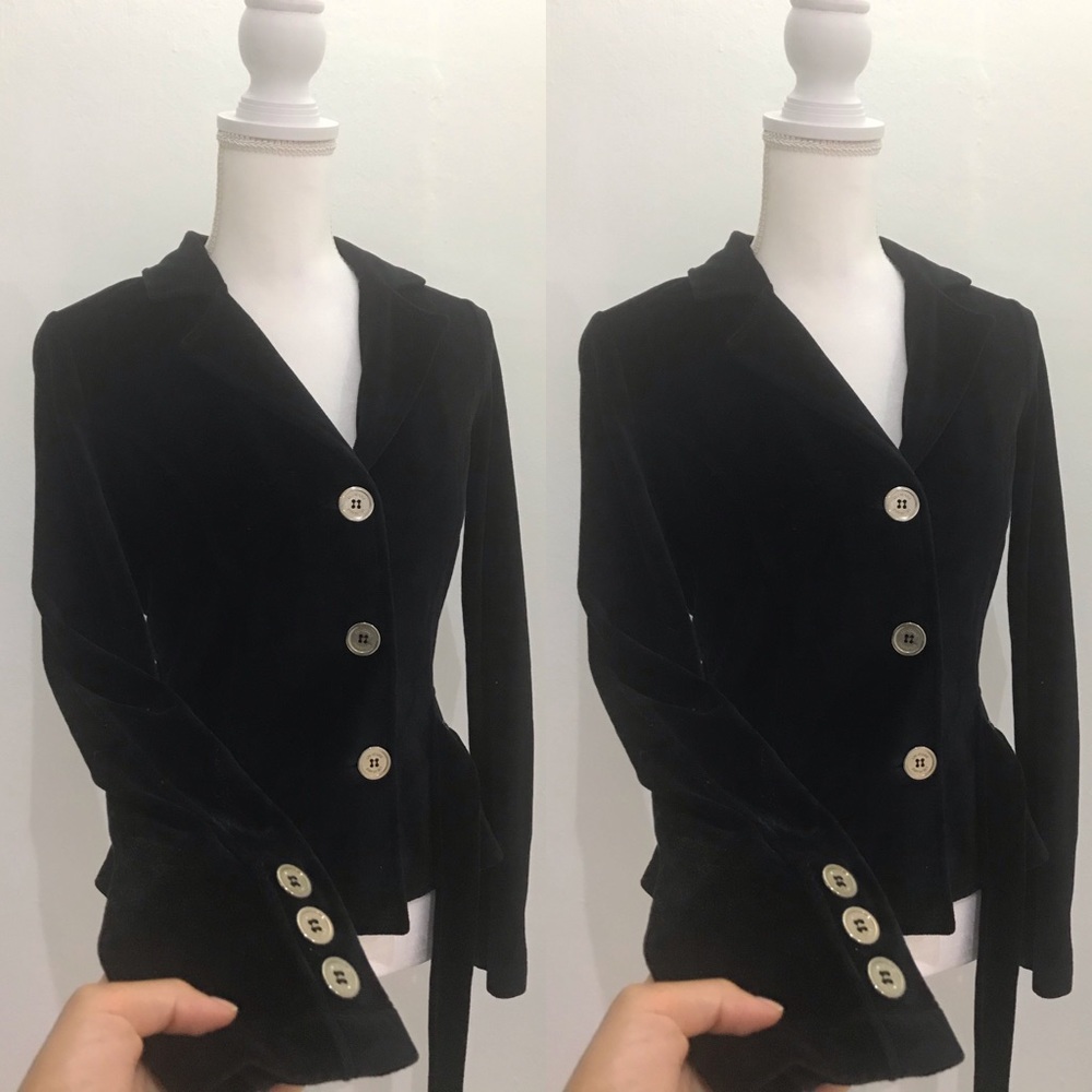 Black liu jeans velvet blazer size M